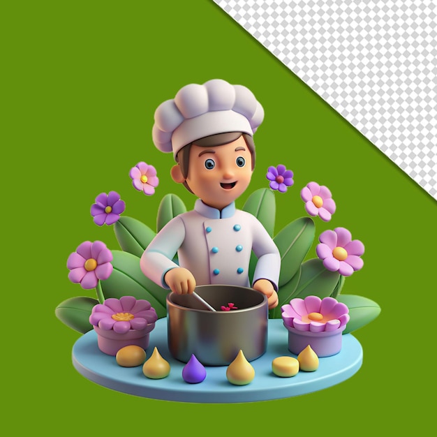 3d illustration man in chef uniform