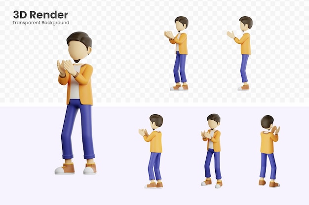 PSD 3d illustration of a man is standing