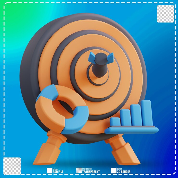 PSD 3d illustration of management target 2