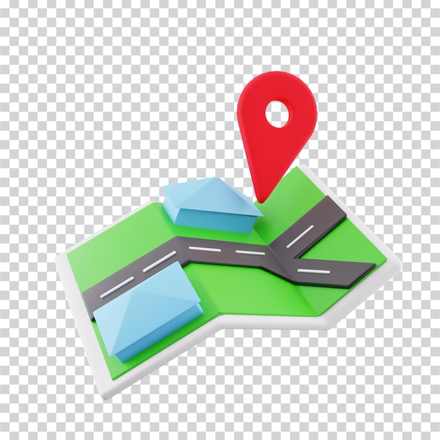 PSD 3d illustration of map delivery