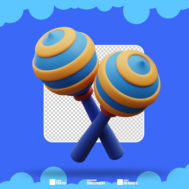 Illustrazione 3d delle maracas 2