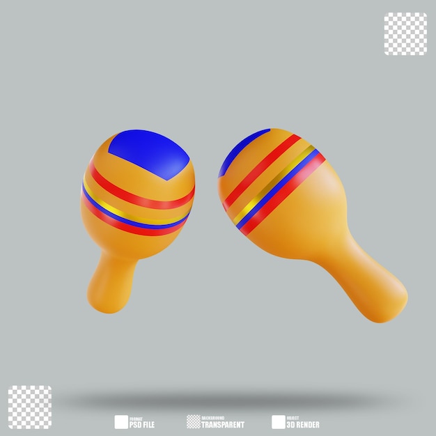 3d illustration maracas