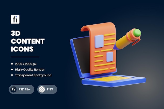 3D-иллюстрация Маркетинговый контент Текстовый контент