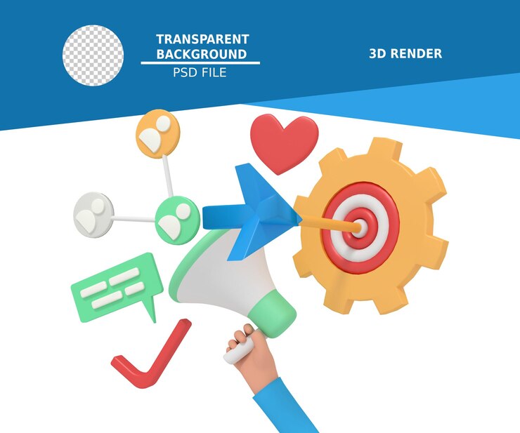 PSD 마케팅 대상의 3d 일러스트