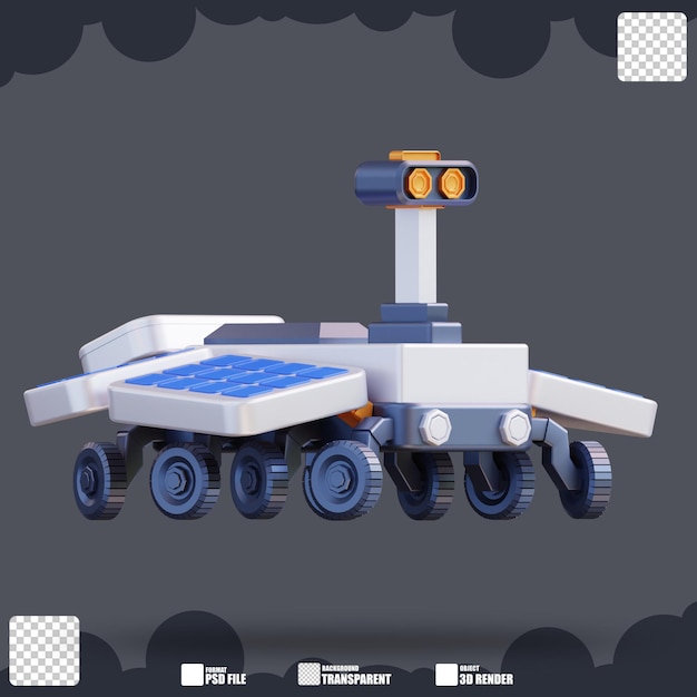 PSD 3d illustration of mars rover 4