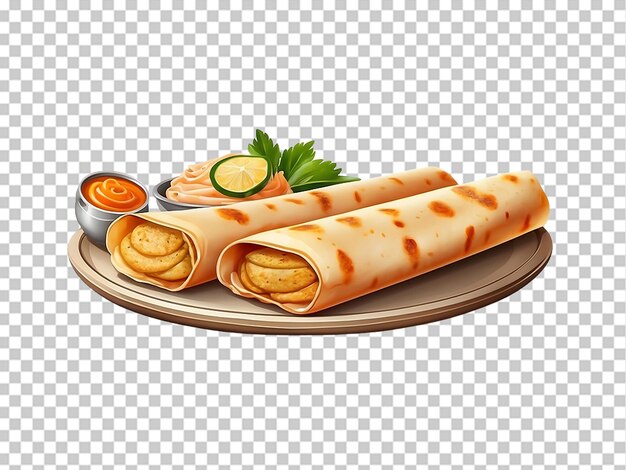 PSD illustrazione 3d di masala dosa cibo indiano