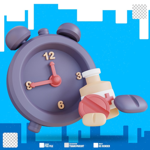 3d illustration of medication time 2