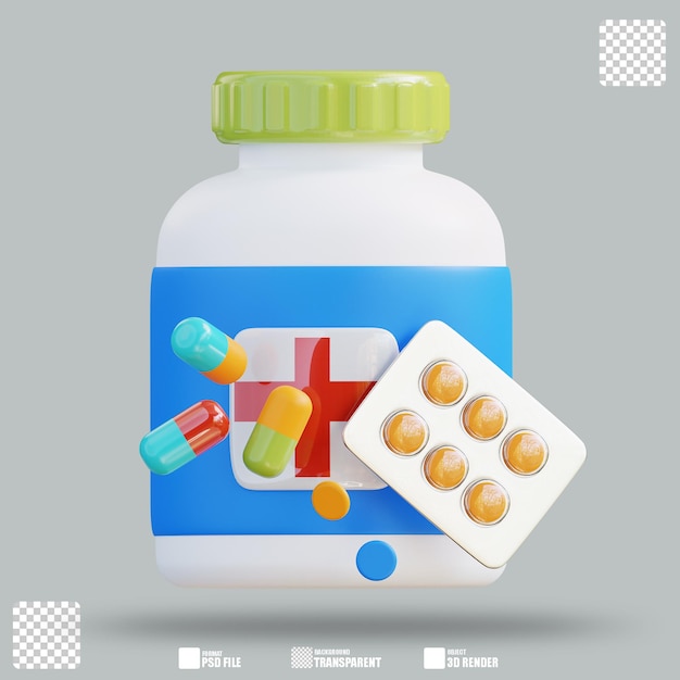 PSD 3d illustration medicine 2