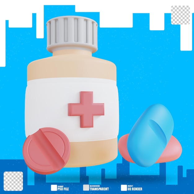 PSD 3d illustration medicine capsule 2