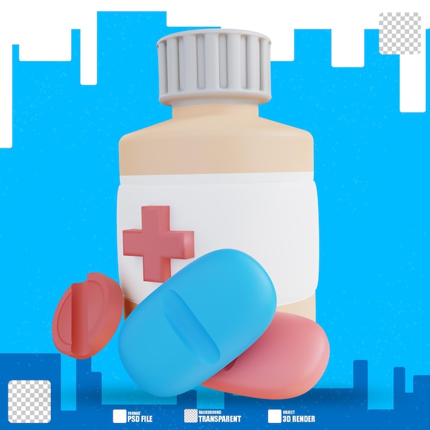 PSD 3d illustration medicine capsule 3