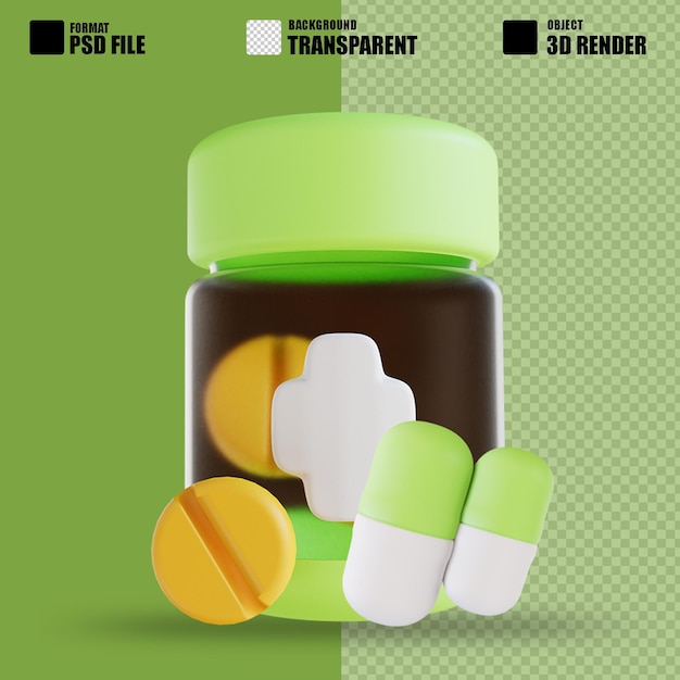 Capsula medica con illustrazione 3d adatta per uso medico