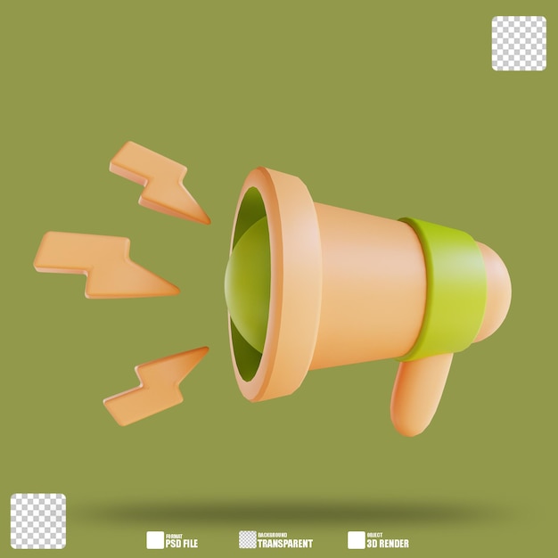 3d illustration megaphone 2