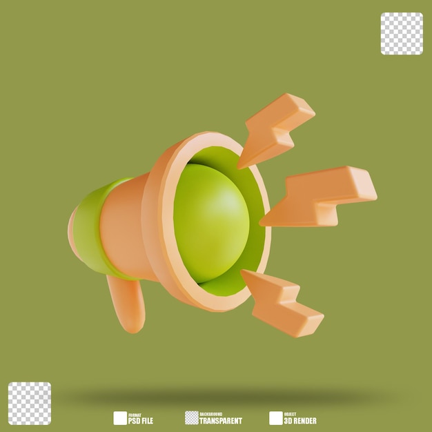 3D 일러스트 확성기 3