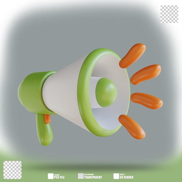 3D 일러스트 확성기 비즈니스 마케팅 2