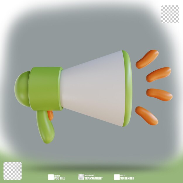 3D 일러스트 확성기 비즈니스 마케팅
