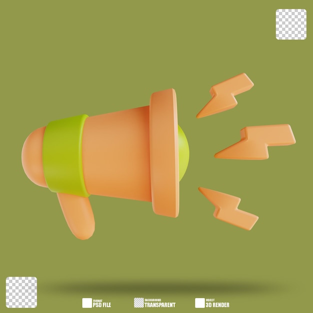 PSD 3d illustration megaphone