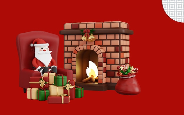 PSD 3d illustration of merry christmas