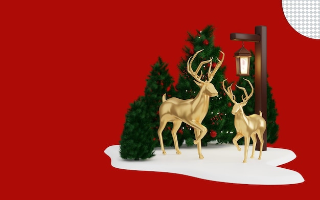 PSD 3d illustration of merry christmas