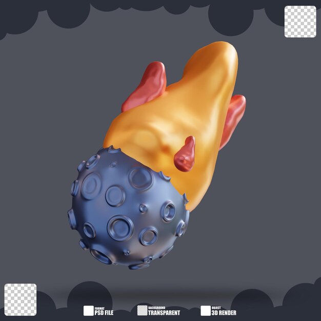 PSD 3d illustration meteors 2