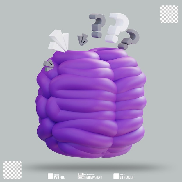 PSD 3d illustration mind 3