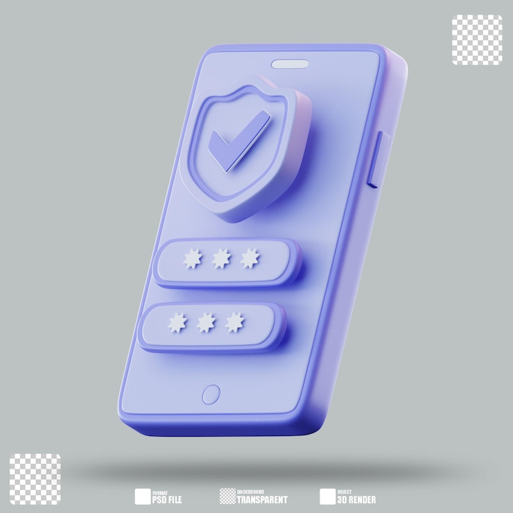 PSD 3d illustration mobile security 2