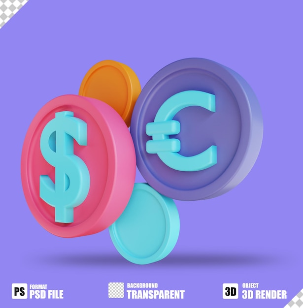 PSD 3d illustration money market suitable for bussines and finance