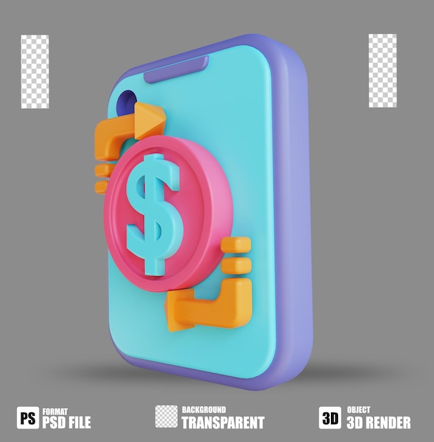 3d illustration money transfer