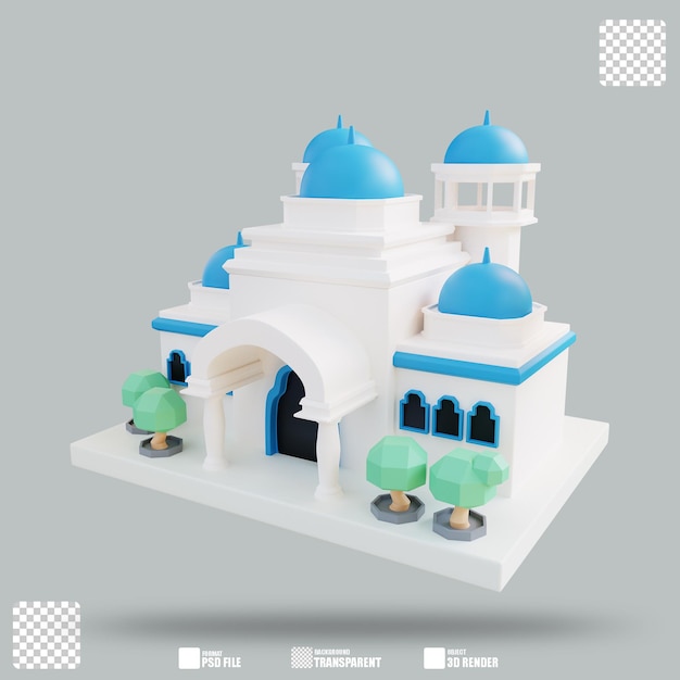 Illustrazione 3d moschea 3