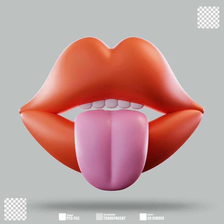 PSD 3dイラスト 口と舌