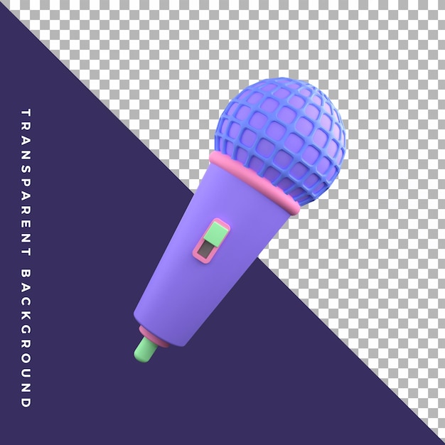 3d illustration music instrument microphone isolated