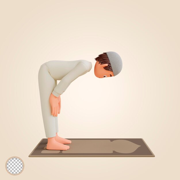 PSD 3d illustration muslim boy praying