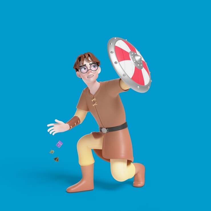 PSD 3d illustration of nerd boy posing