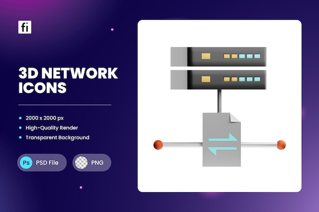 3d illustration network traffic icons