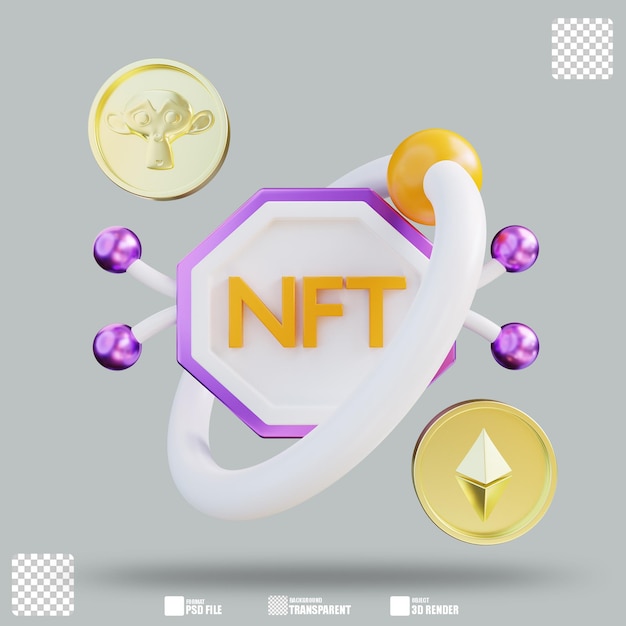 PSD 3d-иллюстрация nft 2