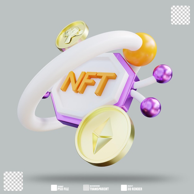 PSD 3d-иллюстрация nft 3