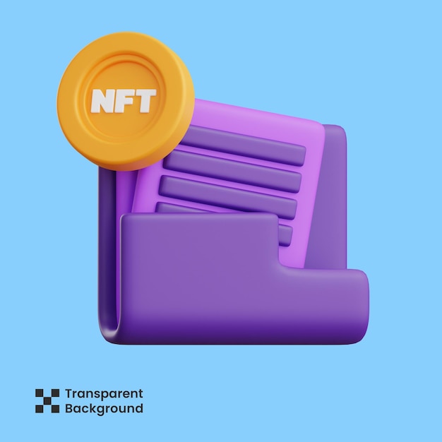 3d illustration of nft document