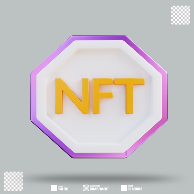 3d illustration nft logo 2