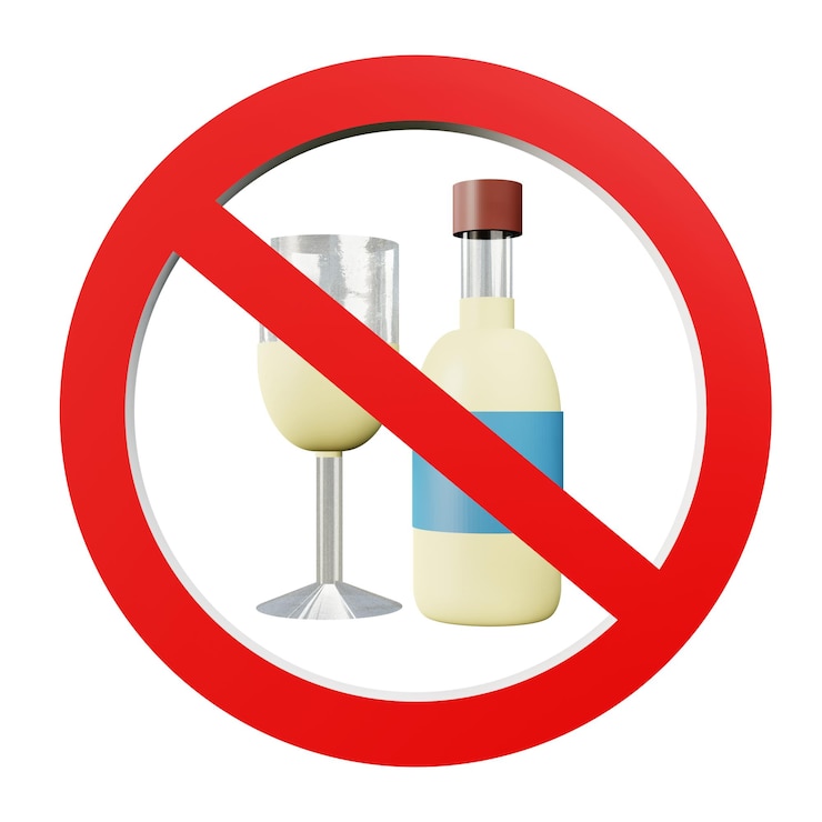 PSD 3d illustration of no alcohol with transparent background