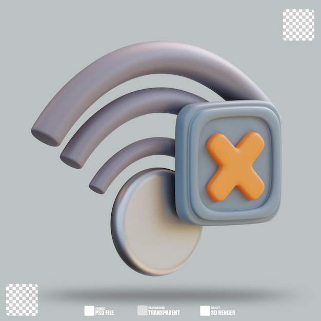 3d illustration no connection 3