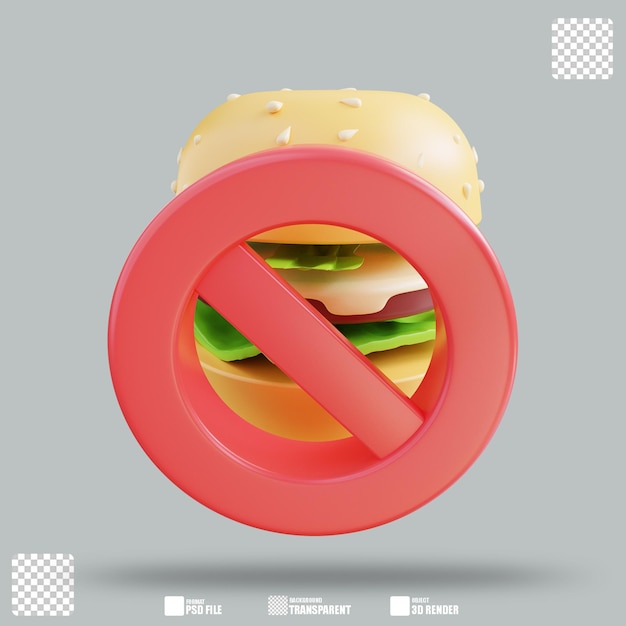 PSD 3d illustration no food 2