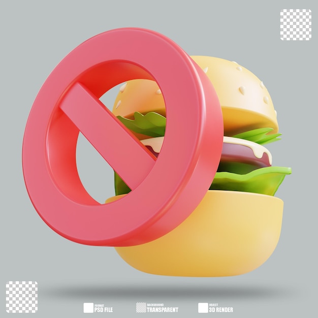 PSD 3d illustration no food 3