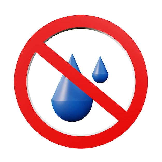 3d illustration of no water with transparent background