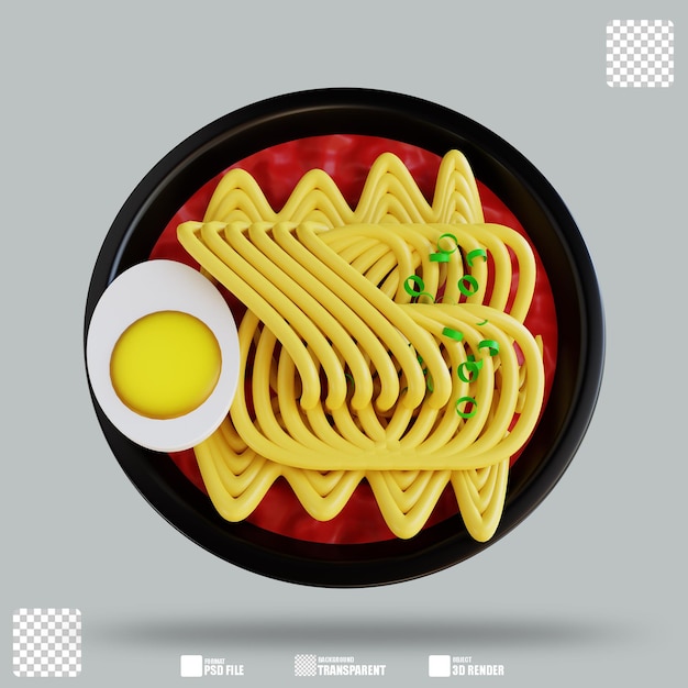 PSD illustrazione 3d tagliatelle 3