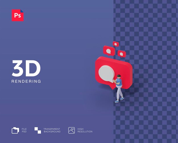 3d illustration notification