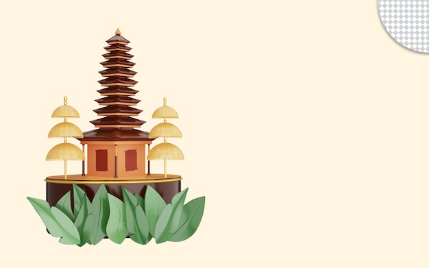 PSD illustrazione 3d del giorno del silenzio di nyepi bali