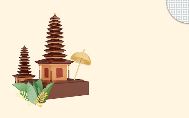 Illustrazione 3d del giorno del silenzio di nyepi bali