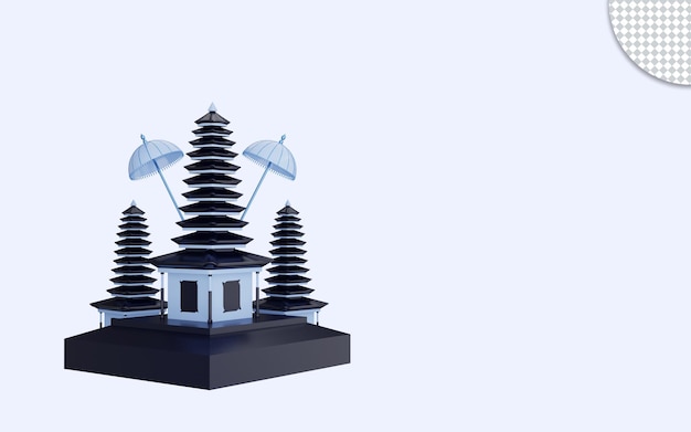 PSD illustrazione 3d del giorno del silenzio di nyepi bali