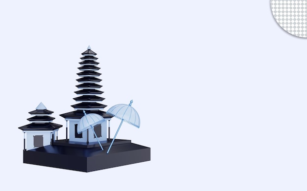 PSD illustrazione 3d del giorno del silenzio di nyepi bali