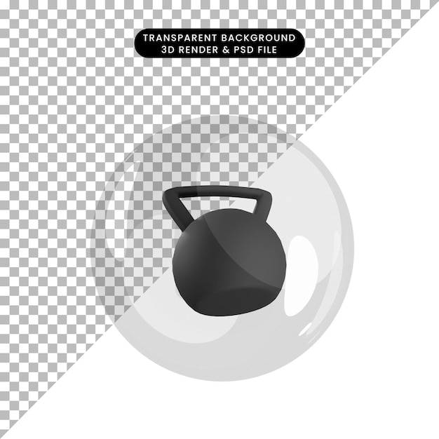 3d illustration of object dumbbell inside bubbles