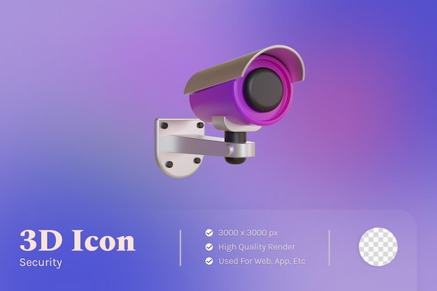 3d illustration object icon cctv